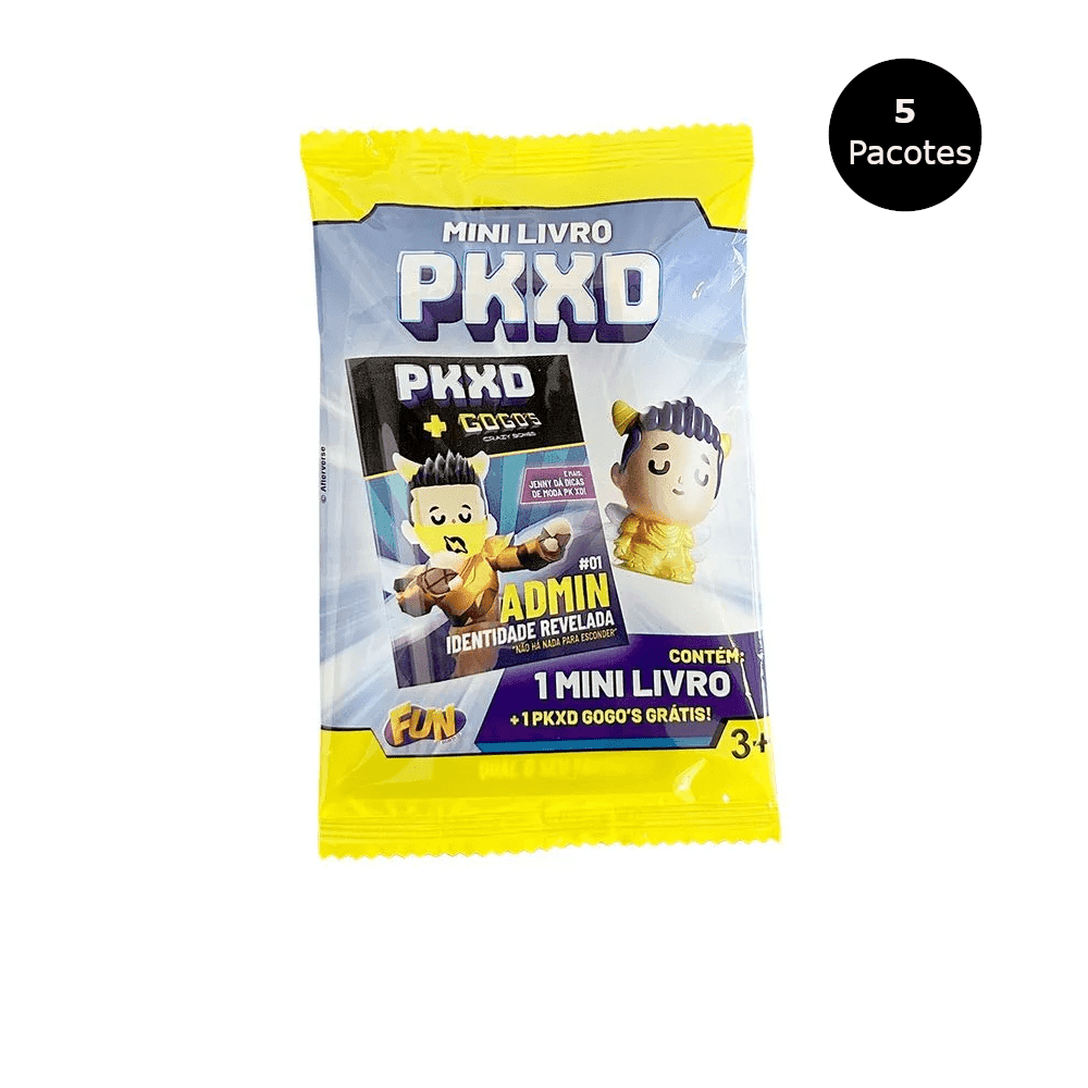 Kit 5 Pacotes PKXD Gogos e Mini Livro Surpresa - Fun Divirta-se   (3)