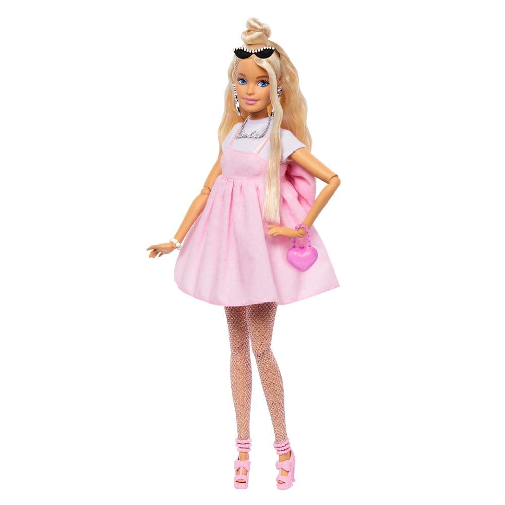 Barbie Deluxe Cabelo Loiro Vestido Rosa com Laço - Mattel