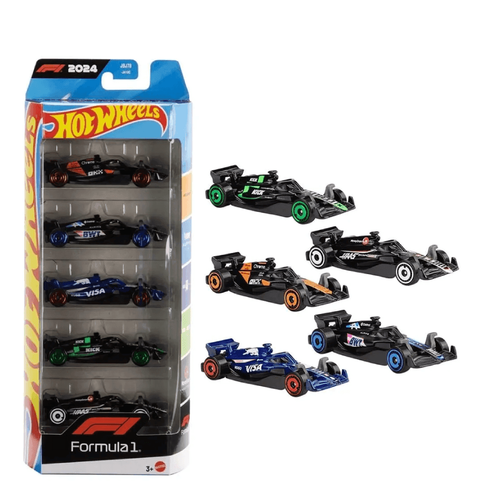 Hot Wheels Pacote com 5 Carros Fórmula 1 - Mattel